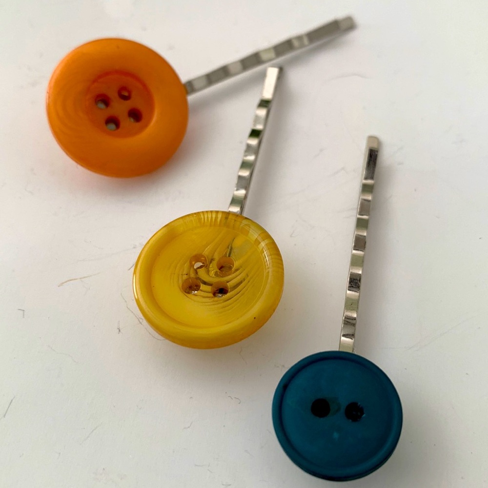 Peach Green and Yellow Bobby Pin Set #2